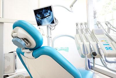 A dental chair used for dental exams like the ones used at Lakewood Dental Arts in Lakewood, CA